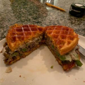 Steak and cheese chaffle.